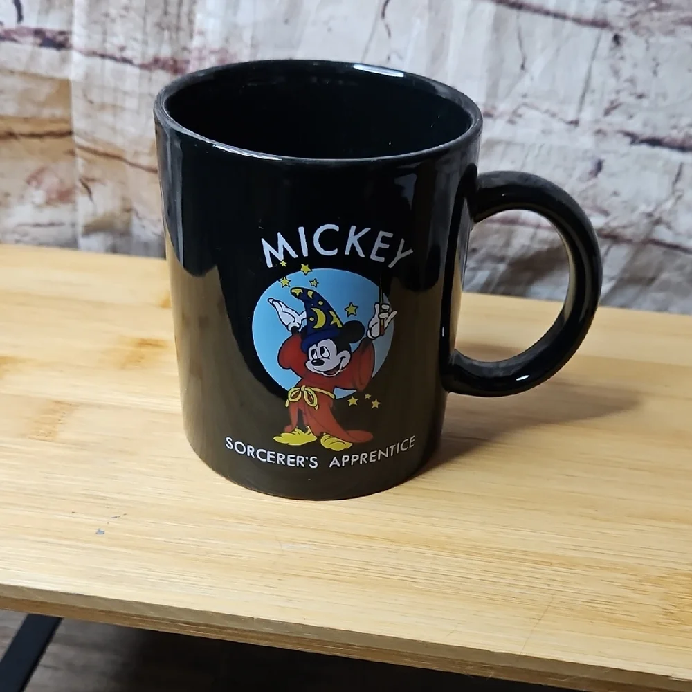 Vintage Mickey‎ Mouse Sorcerer’s Apprentice Black Disney Fantasia Coffee Mug